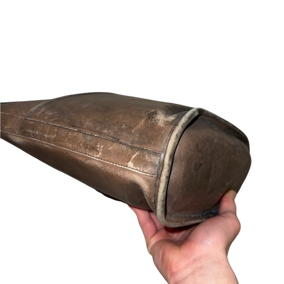 Vintage Coach 70s 80s Navy Bleeker Duffle Sac Zip Up Crossbody Bag Weathered - Picture 5 of 16